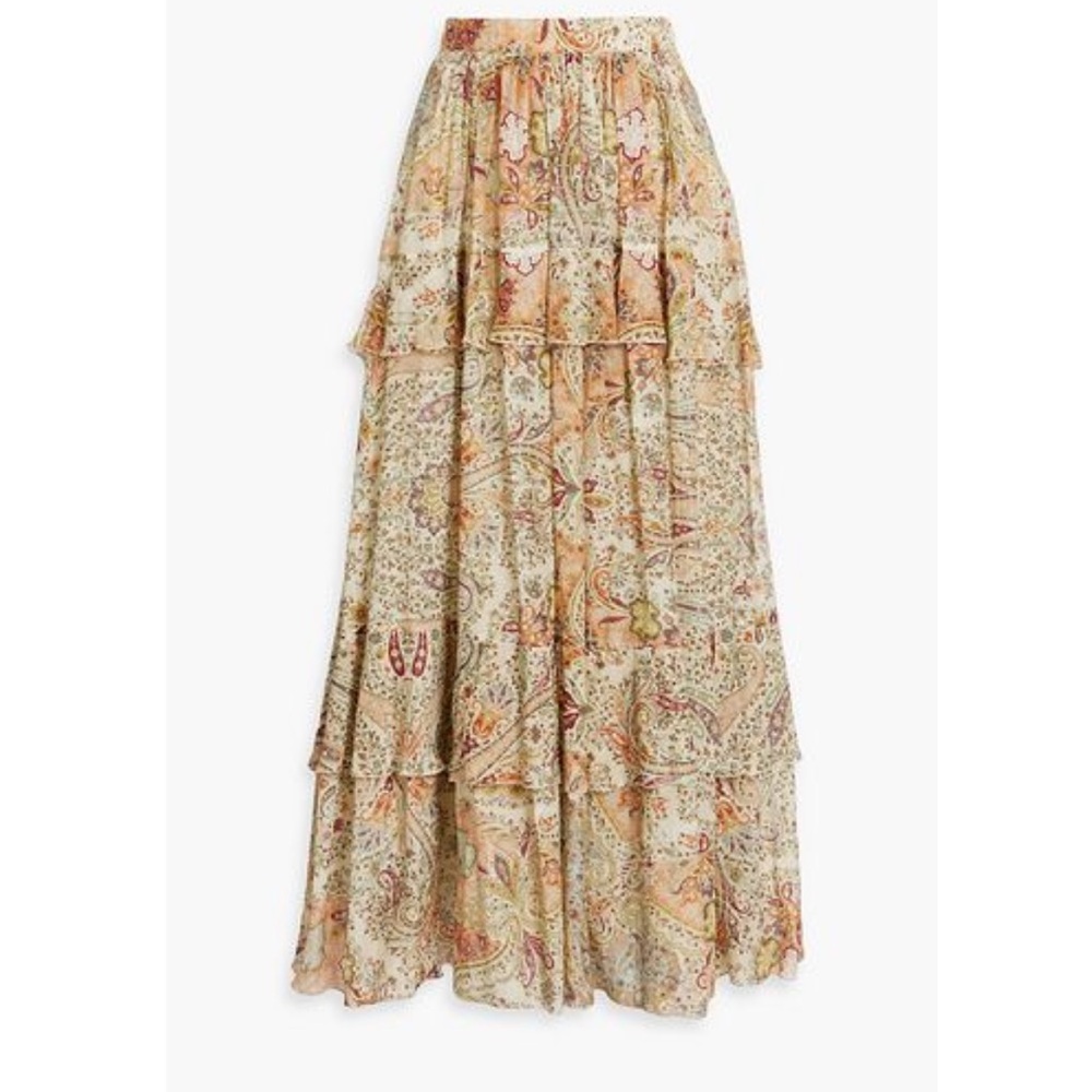 NWT Etro ruffled paisley skirt